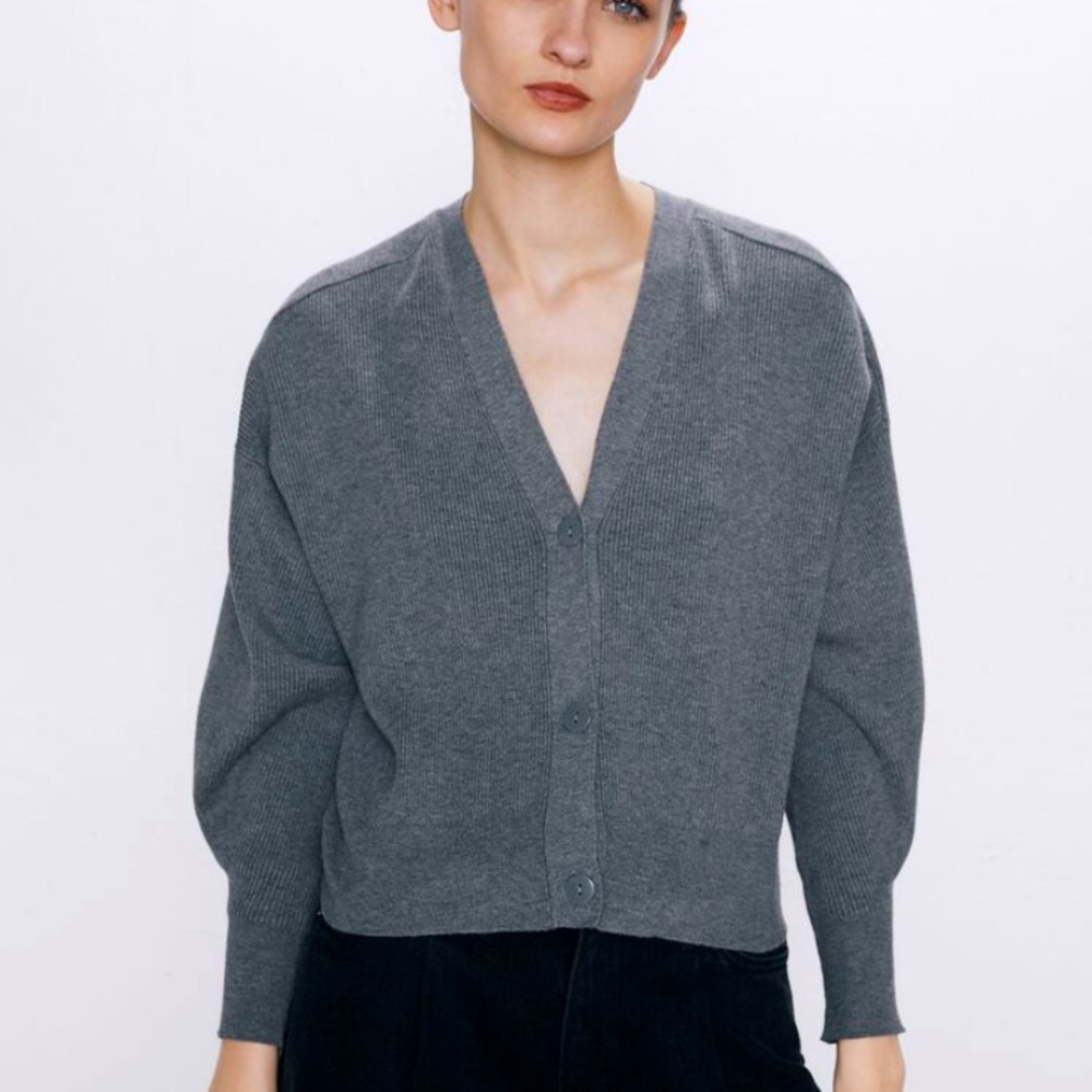 NEW Zara Ribbed Cardigan with Buttons
